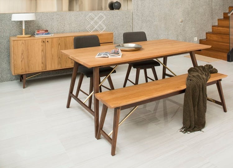 null | Dual Tone Dining Table Set with 6 Chairs