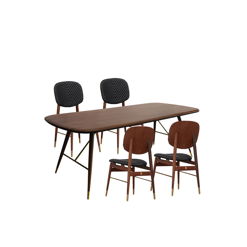 Volta 1.8M Dining Table + 4 Side Chairs Leather L158 (Set)