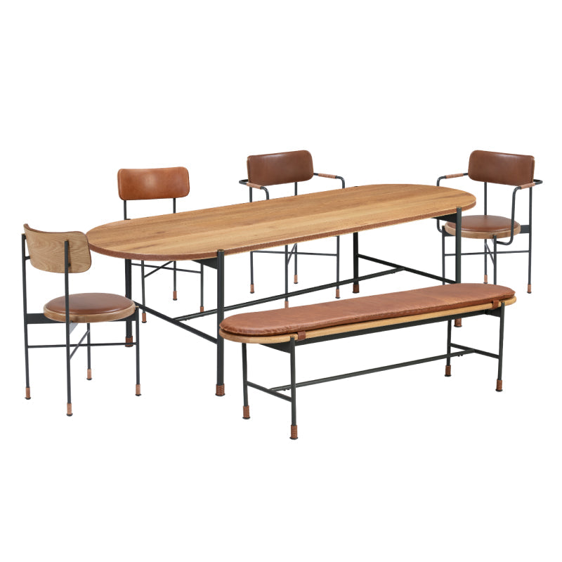 Tierra 2.6M Dining Table + 2 Side Chairs + 2 Arm Chairs + 1 Bench (Set)